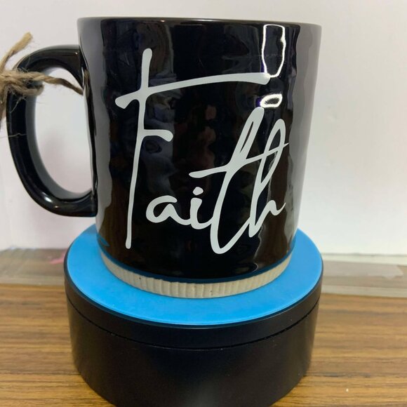 Coffee cup Powerful Words Faith Black - Picture 3 of 3